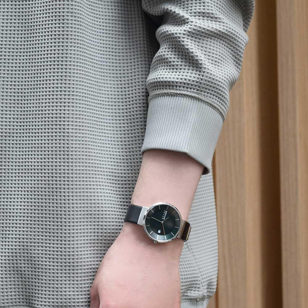 BERING Men's & Women's (Unisex) Solar Watch, Deep Green, 14639-409, Scandinavian Design, Danish, Simple, Cool, Cute, Scratch-Resistant,