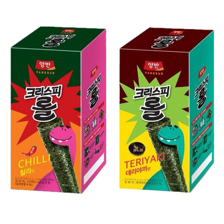 Authentic Korean Crispy Seaweed Roll Snack – Teriyaki / Chili / Mixed Bundle (25g × 2 packs)