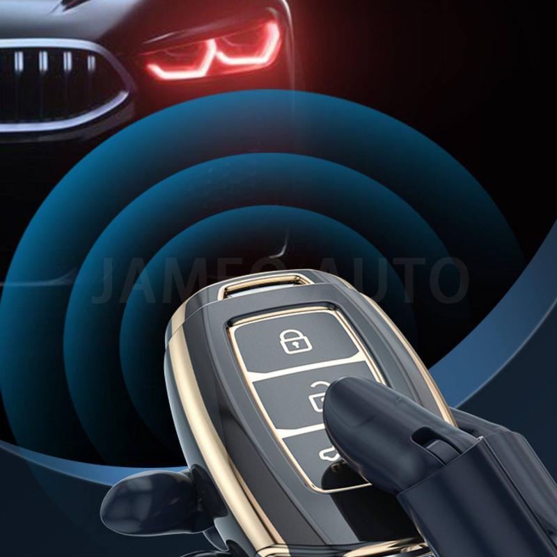 3 Buttons Tpu Car Key Case For Hyundai Palisade Grandeur Azera Elantra Gt Kona Tpu Remote Key Fob Protector Cover Accessories