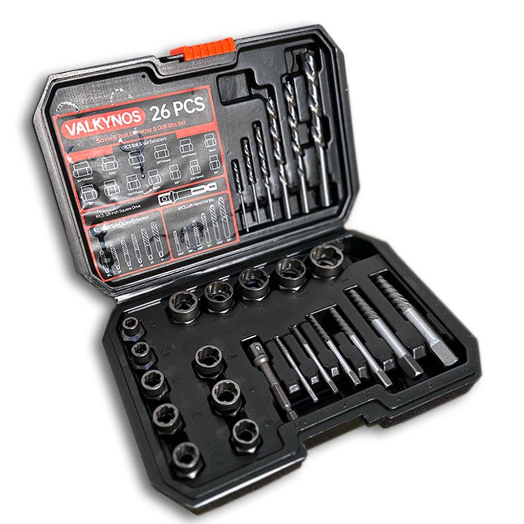 High Torque Wear-Resistant Reverse Thread Nut Extractor Set for Rusted or Damaged Nuts