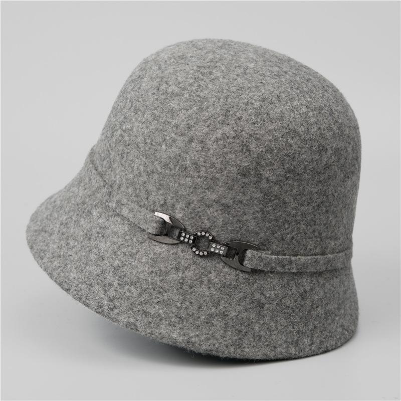 Hat Women's New Autumn and Winter Show Small Temperament Wool Top Hat Medium Woolen Hat Retro