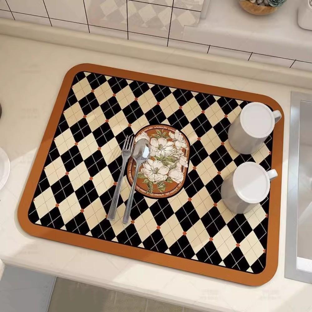 Creative Rectangle Placemats Anti Slip Water Dining Table Place Mats Absorption Oilproof Anti Scald Pad Household