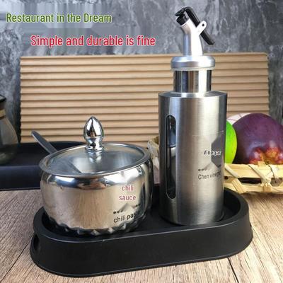 Stainless Steel Condiment & Oil Dispenser Set