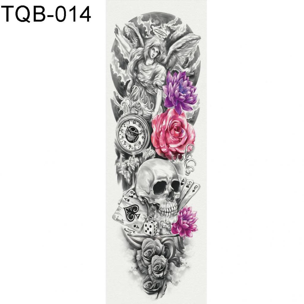Colorful Temporary Body Art Flower Ghost Animal Water Transfer Sticker Tattoo