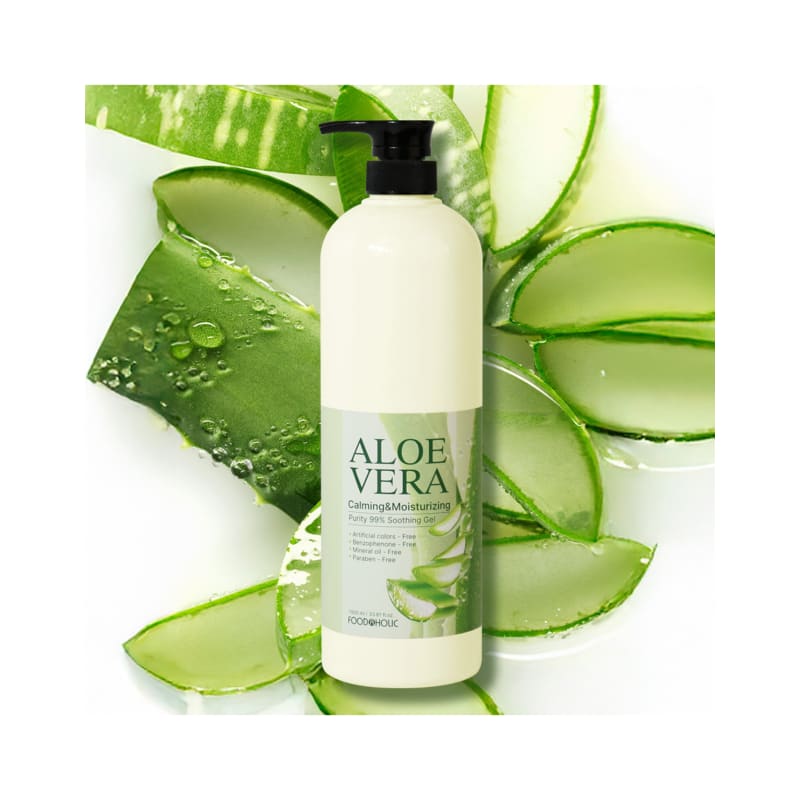 Foodaholic Aloe Vera Soothing Gel 1000ml / Pump-type Large Capacity Soothing Gel Containing Purslane Extract
