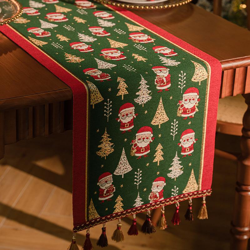 American Retro Jacquard Table Runner Dining Table Cloth Tea Table Cabinet Decorative Strip