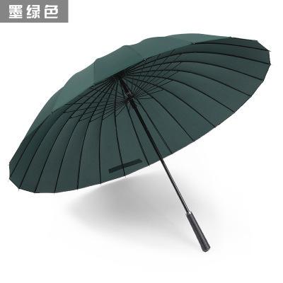 11 Bone Solid Color Double Long-handled Umbrella Wholesale Straight Pole Umbrella Retro Gift High-end Business Advertising Umbrella Men's Large