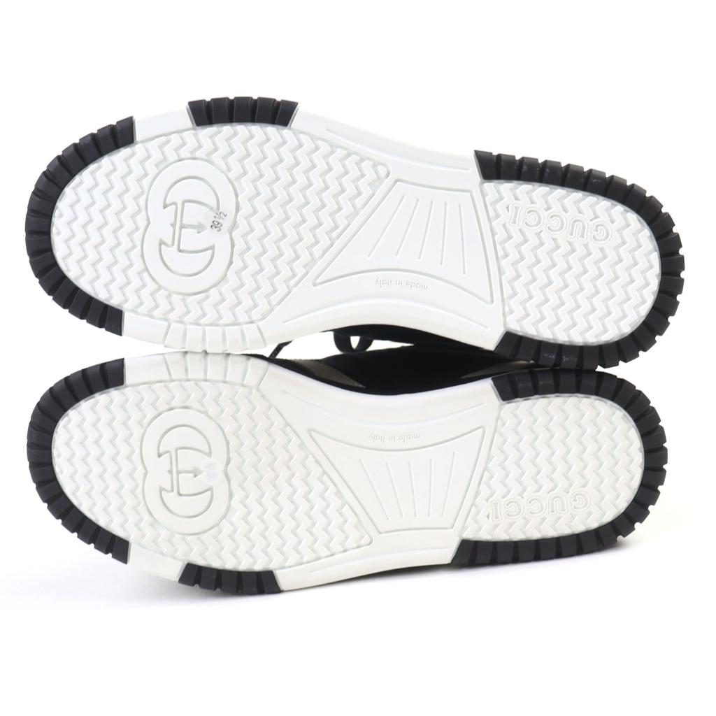 Pristine GUCCI Sneakers Reweb GG Canvas Sherry Line Black Leather 39.5 807057 Used