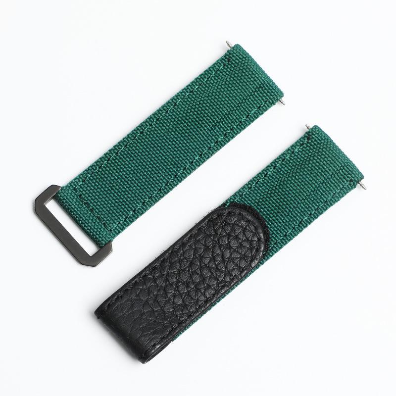 Rolex 20mm Nylon Canvas Leather Watch Band