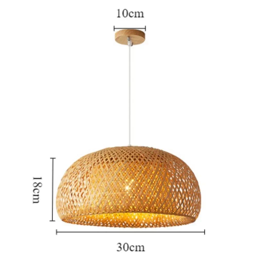 JOYINLED Suspension Lantern Ceiling Light Natural Rattan Wicker Chandeliers Hand-Woven Bamboo Lampshades Lighting Fixtures