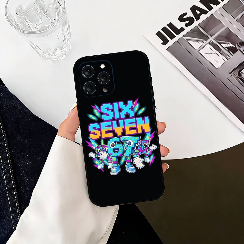 Six Seven 6 7 Phone Case For iPhone 17, 16,15,14,13,12,11 Plus,Pro Max, Others Soft Black Cover