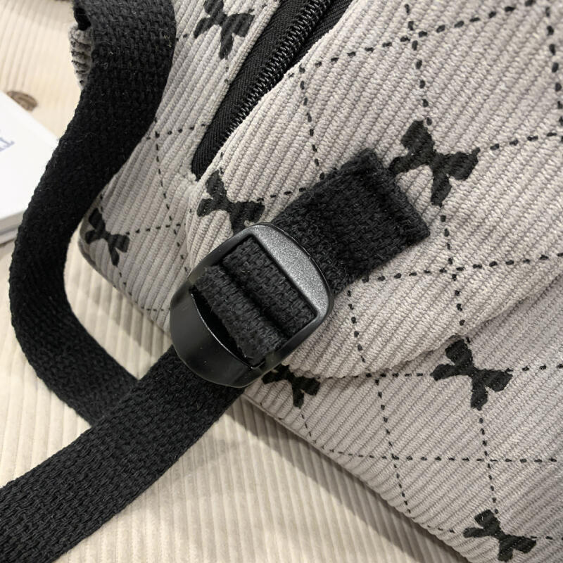 Rucksack Cord Schultasche Schleife bedruckt Leichtgewicht Großes Fassungsvermögen Reise-Rucksack