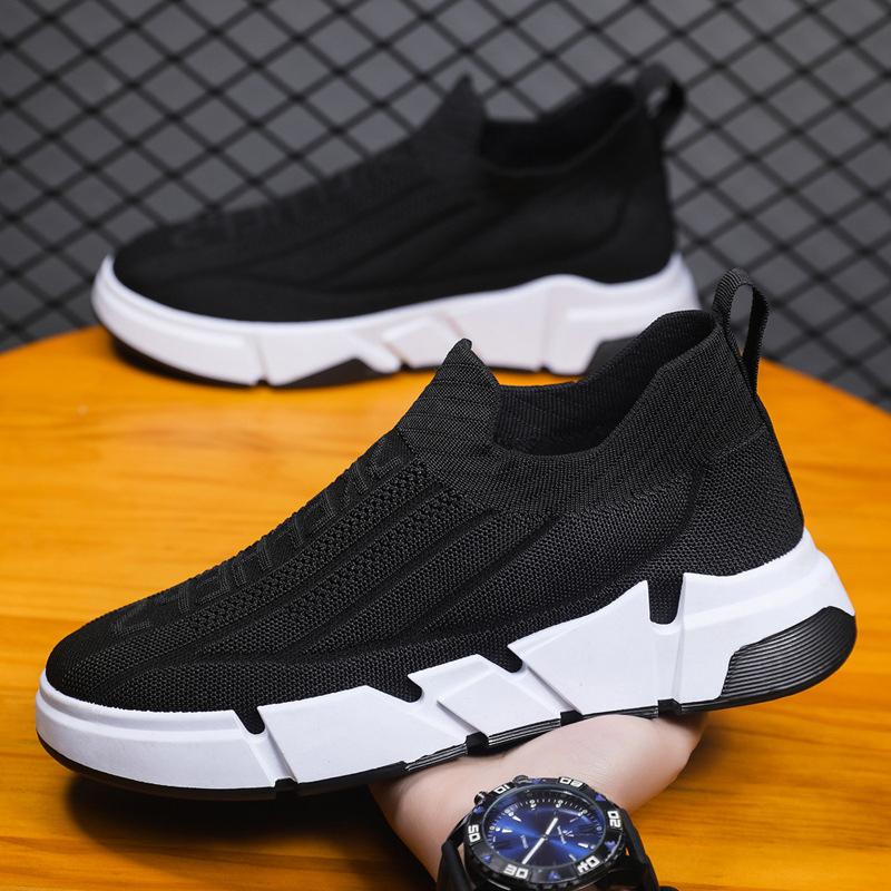 Fashion Men Sneakers Mesh Breathable Black Running Tennis Shoes Comfortable Outdoor Sports Loafers Men Casual Shoes Plus Size 45