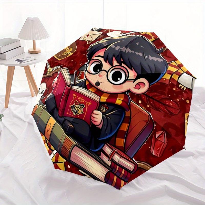 1pc Harry Potter Automatic Umbrella with Folding feature - Compact Travel Umbrella, Perfect Gift for Birthday, Christmas, 100