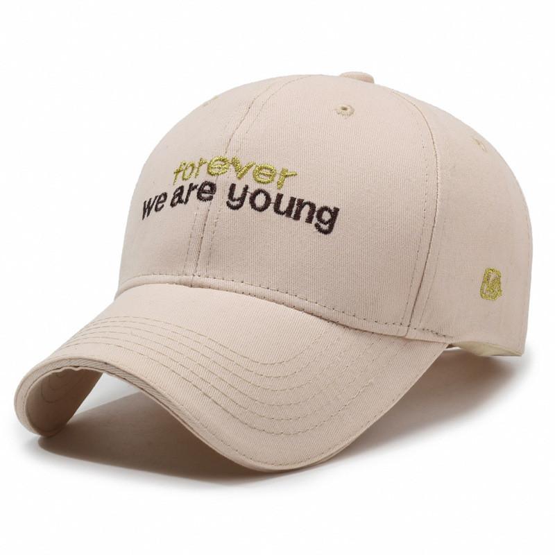 

Spring Autumn Letter Embroidered Baseball Cap With Sun Protection For Casual Wear Adults Light Beige
