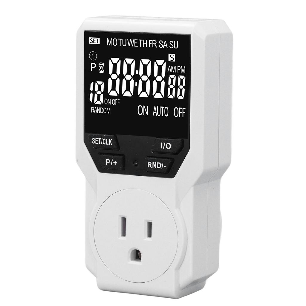 Outlet Timer Large VA Screen Multi Functional Countdown Short Cycle Timer Plug for Indoor US 120V