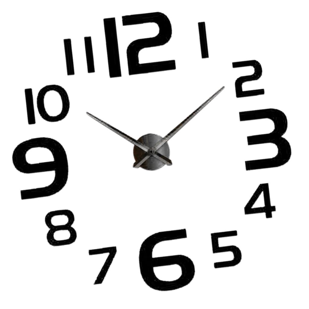 Buy Large 3D DIY Wall Clock Decor Sticker Mirror for Home Golden at