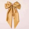 Large Bow Hairpin for Women Girls Summer Chiffon Big Bowknot Stain Bow Barrettes Solid Color Ponytail Clip Hair Accessories