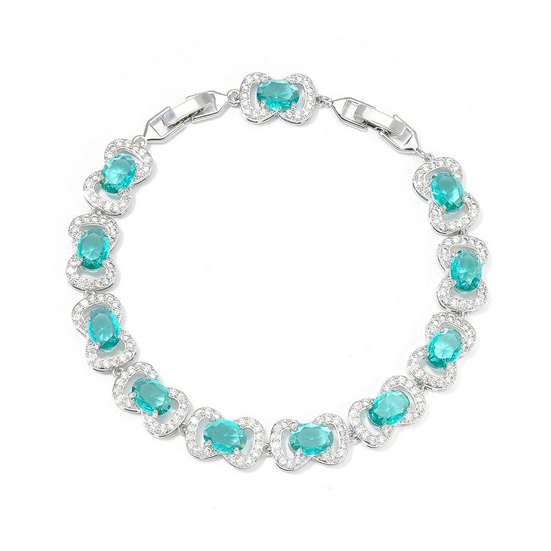 Wholesale of New Exquisite Oval Bow Candy Zircon Bracelets for Ladies with Niche Designs