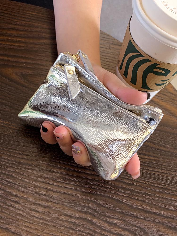 

2025 Симпатичный мини-кошелек для монет для женщин - брелок из натуральной кожи на молнии