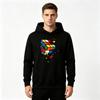 Herren Freizeit Pullover Hoodie, Zerstückeltes Zauberwürfel Grafikprint Langarm Kapuzenpullover für den täglichen Gebrauch