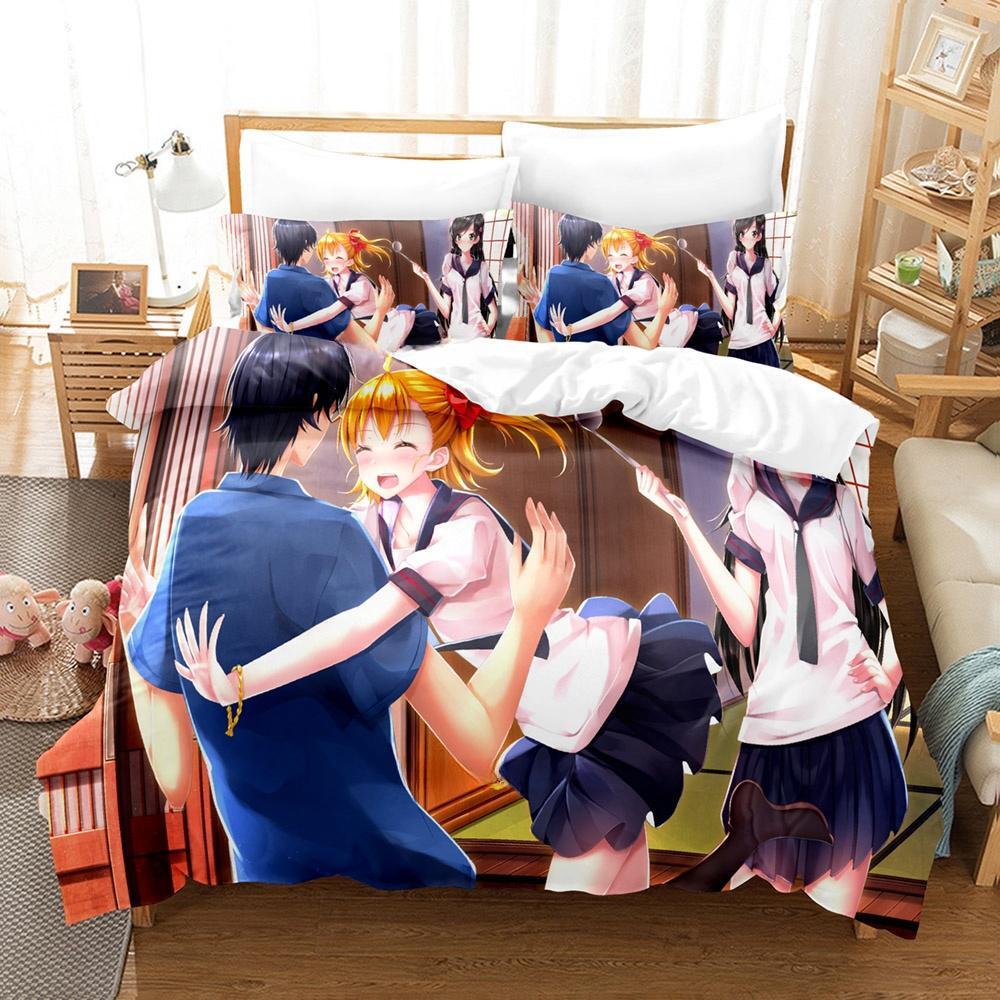 

3D-принт аниме Barakamon комплект постельного белья односпальный двуспальный двуспальный двуспальный комплект для взрослых и детей спальня пододеяльник комплекты домашнего текстиля (135x200cm)