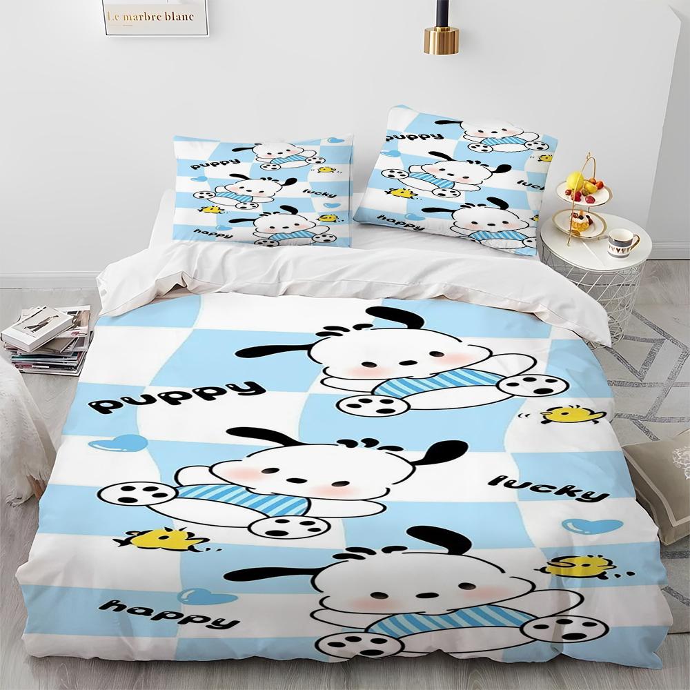 Sanrio Pochacco Bedding Sets Comforter Cover Bed Cover Duvet Cover Pillow Case 2-3 Pieces Sets Kids Bedroom Decoration