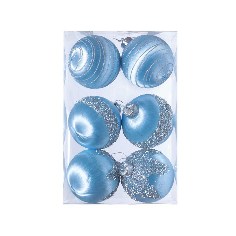 6pcs Foam Velvet Christmas Balls Shatterproof Christmas Tree Pendant  Hotel Office Decor