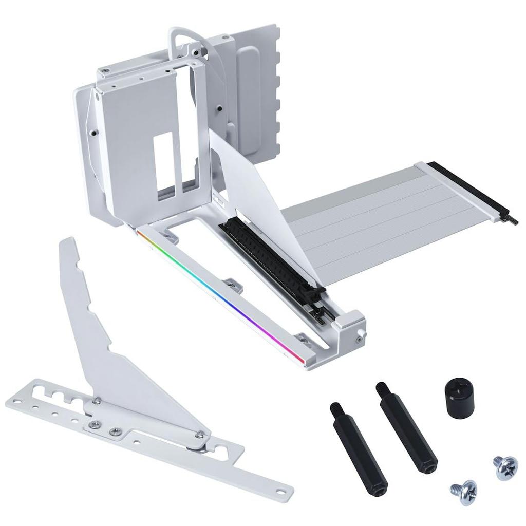 LIANLI PCIe Compatible Vertical GPU Bracket Official Japanese Distributor 5.0 Multi-Directional Kit, White,