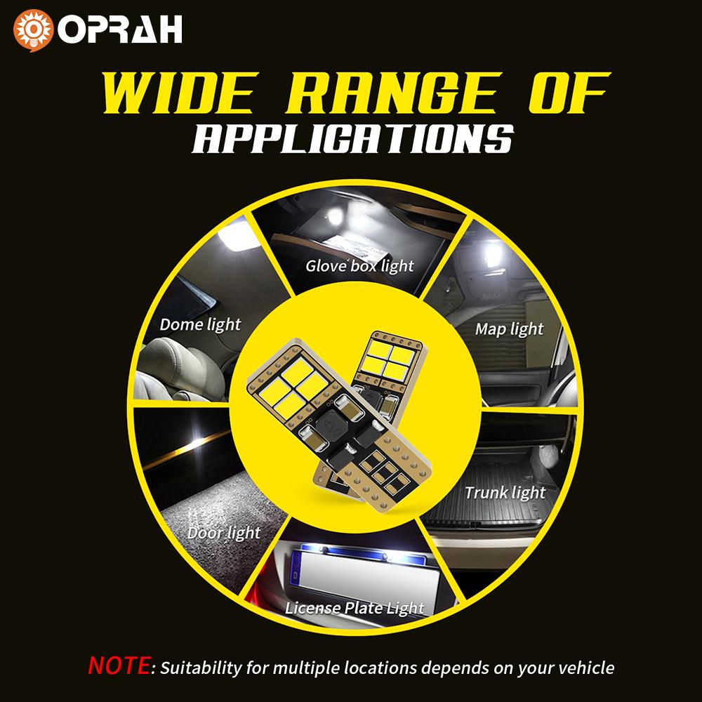 2X T10 W5W 194 Led Interior Light 3020 8smd Canbus No Error Trunk Lamps Reading Light Led Clearance Lights 12V 4500K Warm White