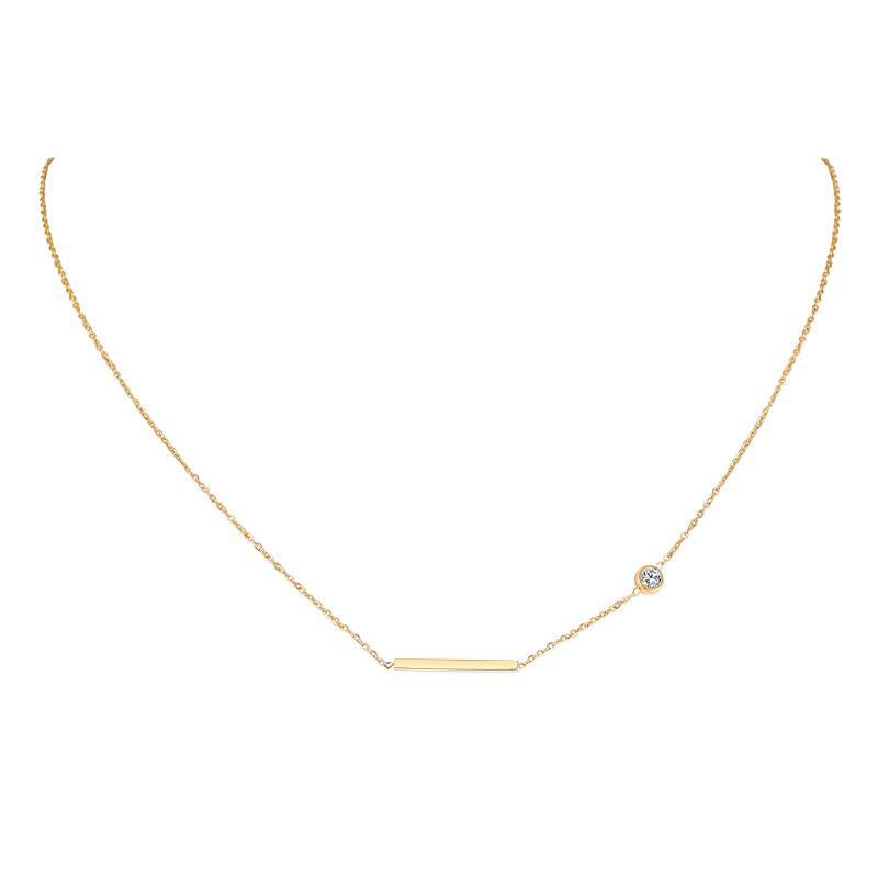 Delicate Petite Sideway Cross Necklaces Pendant Women Stainless Steel Thin Chain Link Christian Jewelry