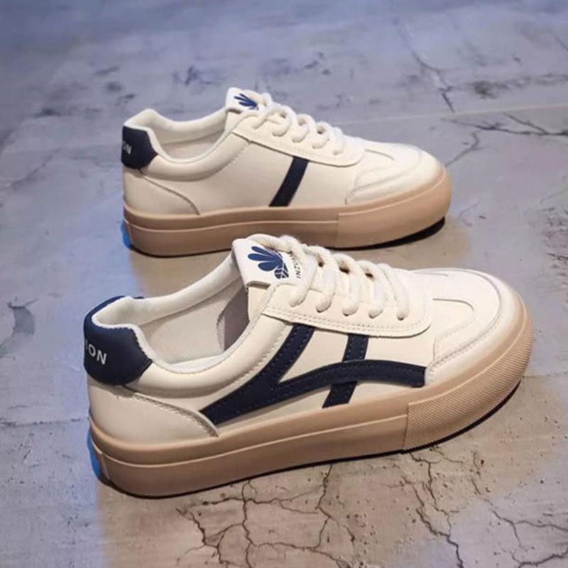 

Женские новые осенние повседневные спортивные туфли на плоской подошве, на платформе, студенческие туфли для строевой подготовки, одинарные туфли 40 синий