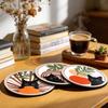 4Pcs Healing Black Cat Wooden Coaster, Creative Heat Insulation Mat, Anti Slip Thickened Desk Protector for Coffee Cup