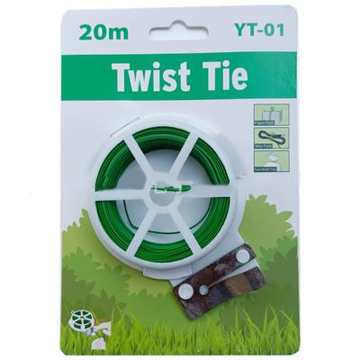 Roślinny Twist Tie Plastikowy Żelazny Ogrodniczy Twist Tie Zielony Drut Wiązałkowy do DIY Kwiaty Mocowane Podpora Roślin