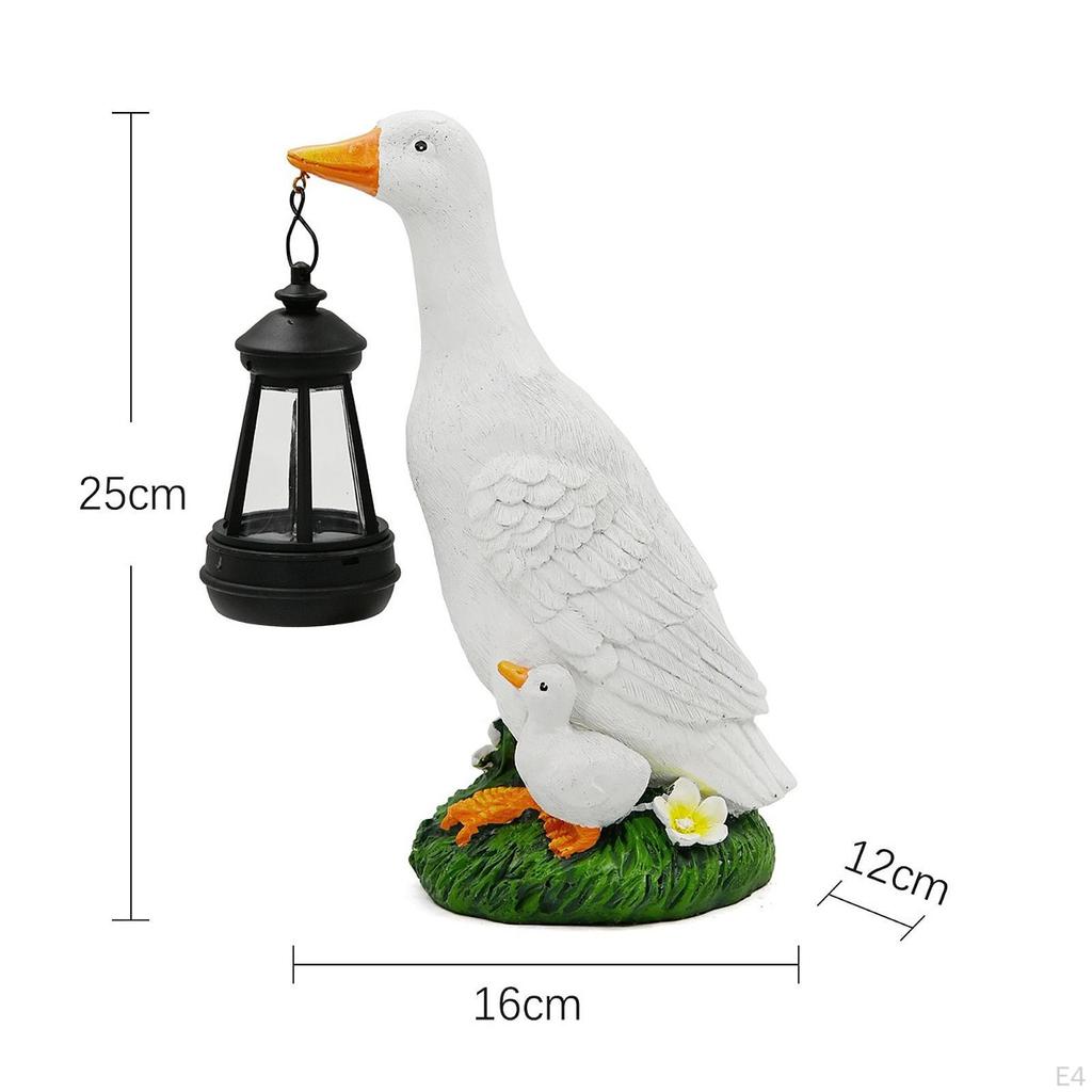 Garden Statue Figurine Lights with Solar Lantern Home Decor Crafts Cute for Balcony