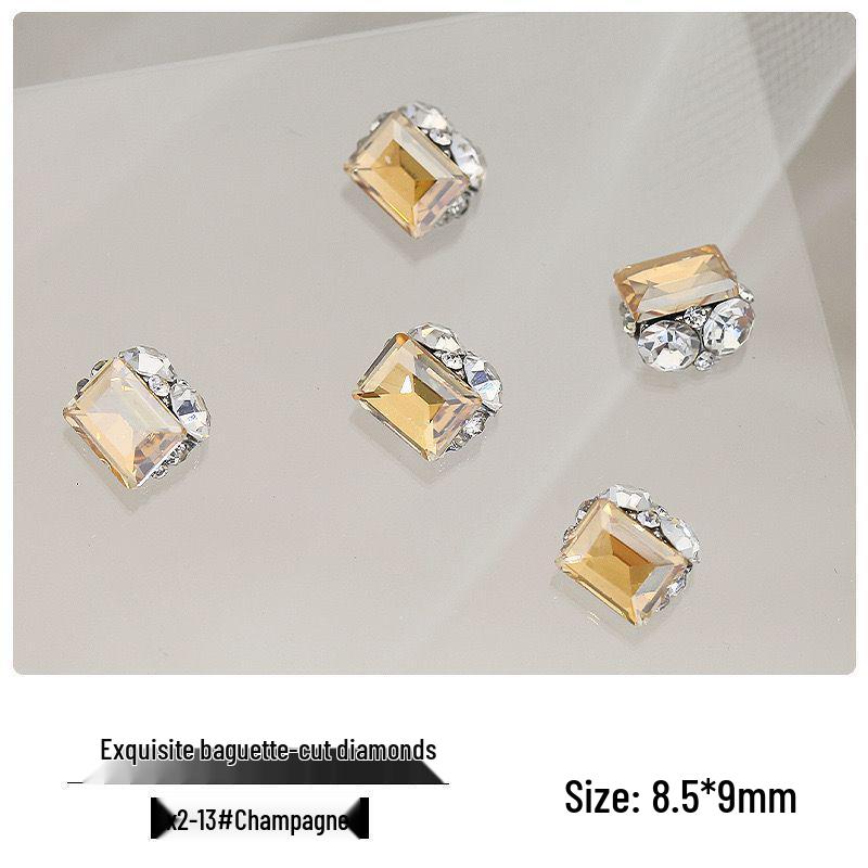 Luxury Crystal Diamond Nail Art: Rectangle & Square Shapes, Super Flash Finish, Versatile Manicure Accessory.