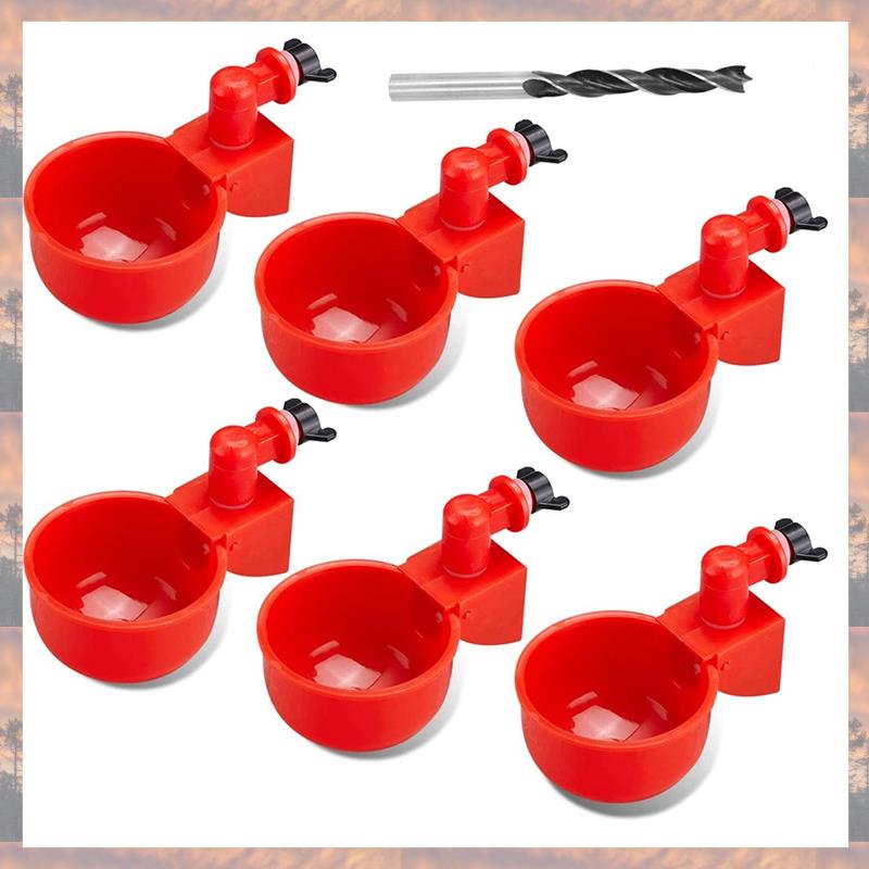 

2025 Trend Chicken Water Cups, Automatic Chicken Waterer Kit Poultry Drinking Bowl For Chicken красный