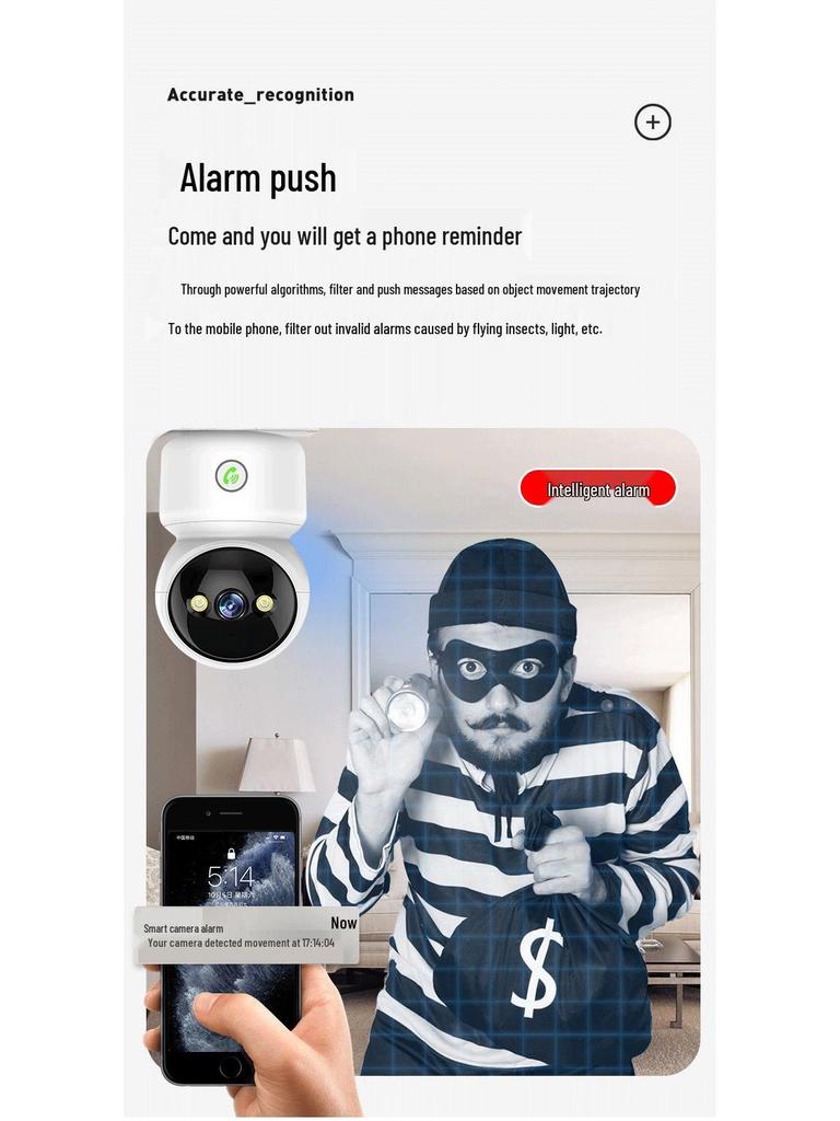 Tuya Smart Home Panoramic WiFi Camera with HD Monitoring & Real-Time Audio