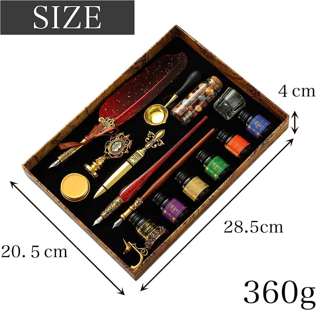 TOMMYFIELD Quill Pen Set with Dip Antique Perfect for Ink Sold Red Pen, Design, Weddings, Separately,