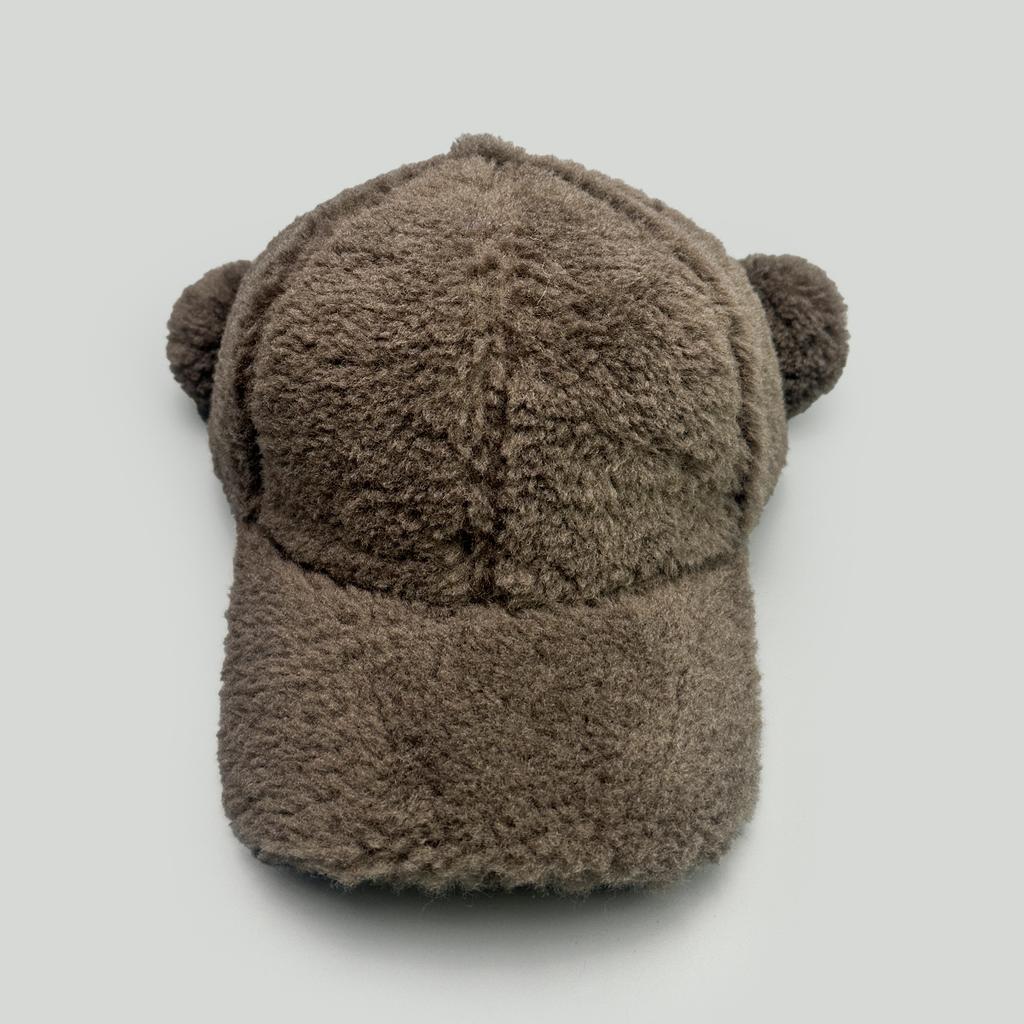 Autumn And Winter Cute Plush Ears Baseball Cap Men And Women Warm Simple Cartoon Casual Cap