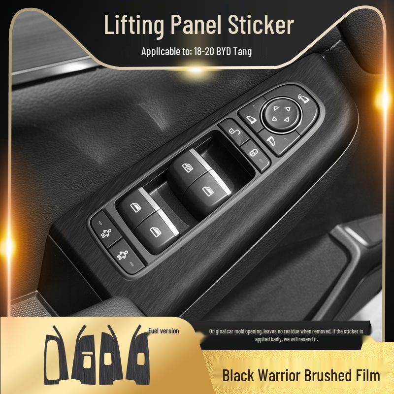 Black Warrior Gebürsteter Autoaufkleber für 17-21 BYD Tang Innenraum Mittelkonsolen Dekoration