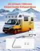 Exhaust Hose, 600mm Diesel Heater Flexible Exhaust Pipe, Stainless Steel Exhausts Hoses with 2 Hose Clamps, Air Diesel Parking Heater Exhausts Hoses