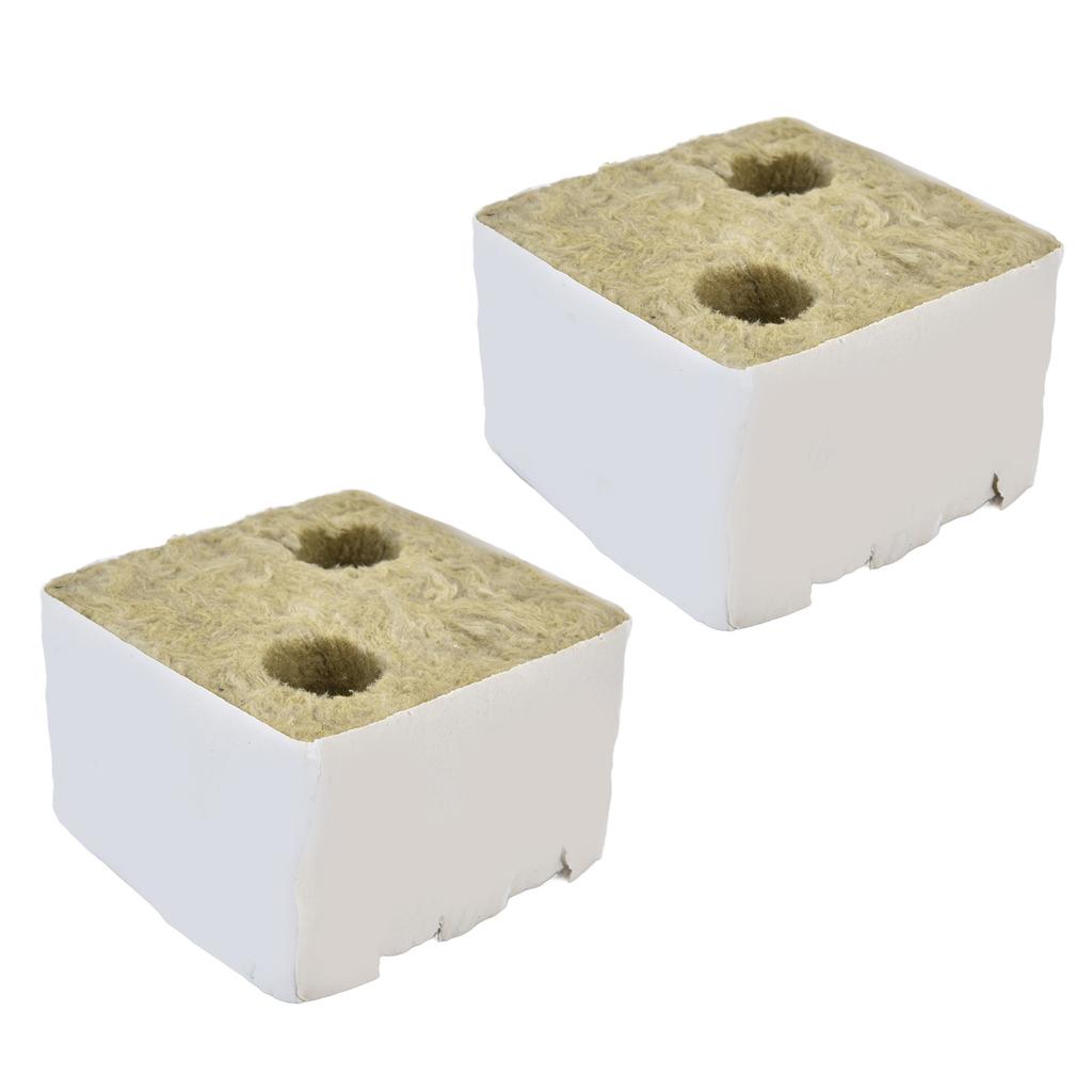 12pcs Grow Block Fast Absorption Mini Double Hole Cultiwool Rockwool Hydroponic Planting Block for Hydroponics