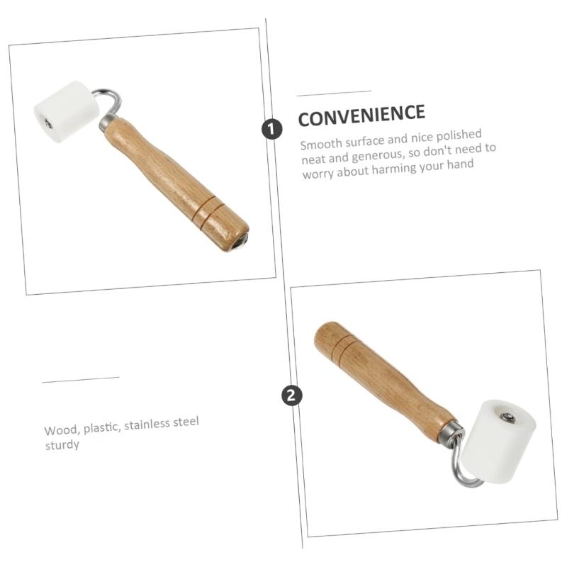 Flat Pressure Roller Wood Handle Wallpaper Roller Construction Tool Seam Rolling Tool Edge Seam Roller Enduring