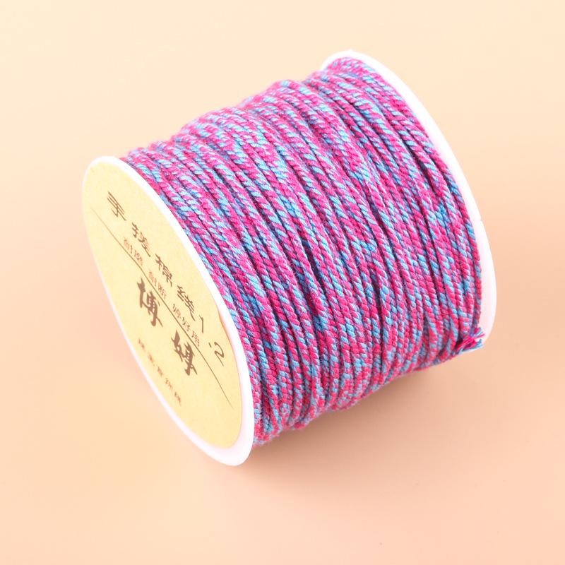 20m Multicolor Tie-Dyed Cotton Thread for DIY Moon Bodhi Bracelet