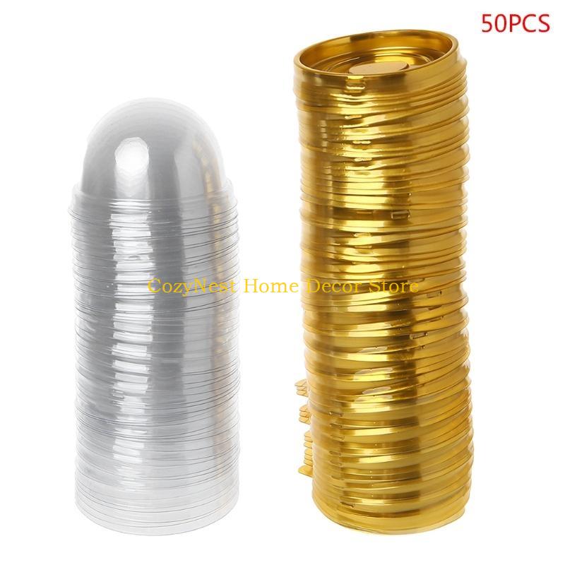 92MF 50g Round Moon Cake Trays Mooncake Packaging Box Container Holder 50 Pcs