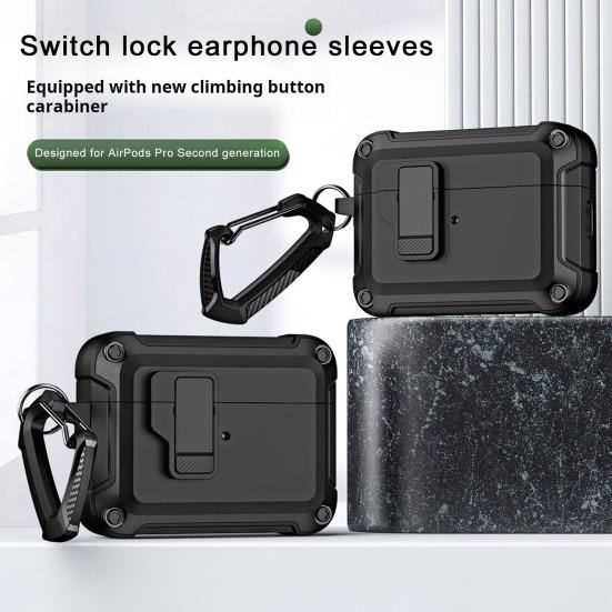 Kryt na sluchátka pro Airpods Pro 2 Shock-Proof Skin Full Cover s duálním materiálem Podpora bezdrátového nabíjení Switch Lock Ochranné pouzdro na sluchátka