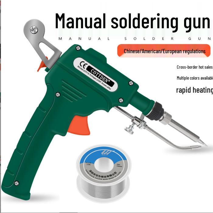 Grenzüberschreitendes Handheld-Elektrolötkolben-Set mit interner und externer Heizung, manueller Lötzinnzufuhr, 60W/80W.