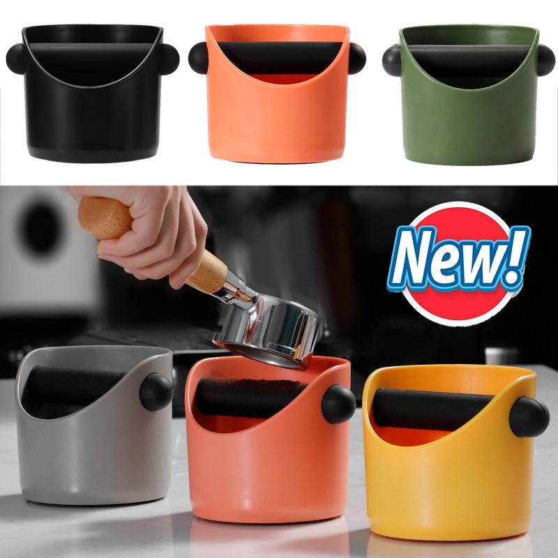 New Mini Coffee Knock Box Anti Slip Shock-Absorbent Grind Waste Bins Espresso Grounds Waste Bin Cafe Barista  Accessories Tools grigio