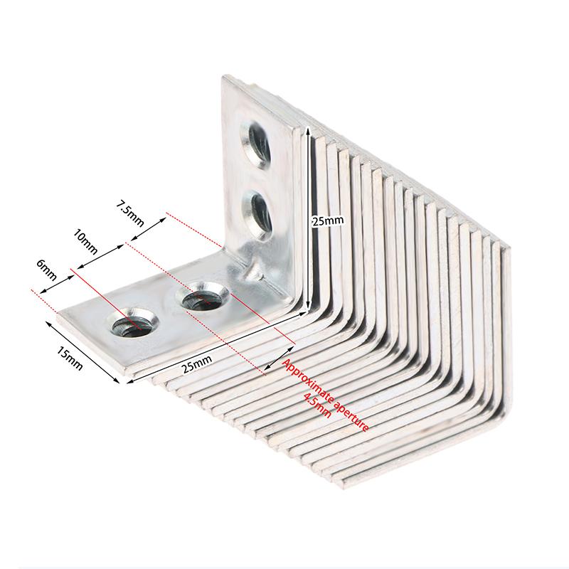 

20 шт. L-образных угловых кронштейнов Металлические угловые скобы Кронштейн для полки ящика Настенный кронштейн Фиксация Прямоугольные угловые скобы Мебельная фурнитура A1